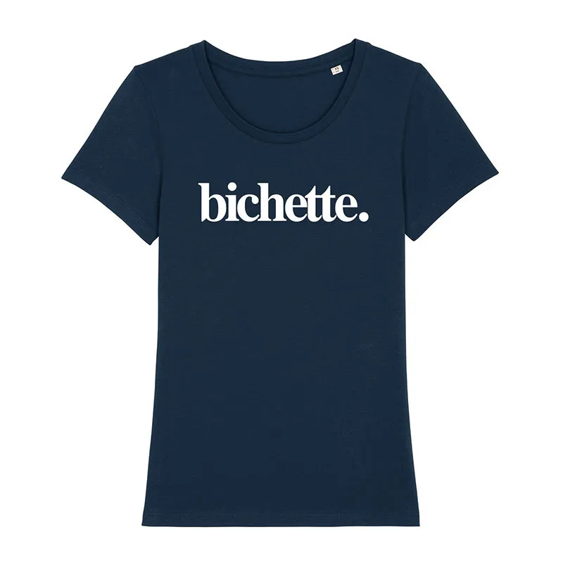 T-shirt Femme Bichette BIO - Navy-0