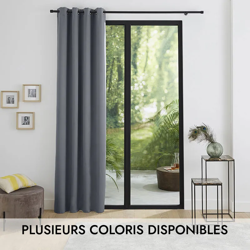 Rideau occultant Thermique Rose poudré - 140x260cm-0