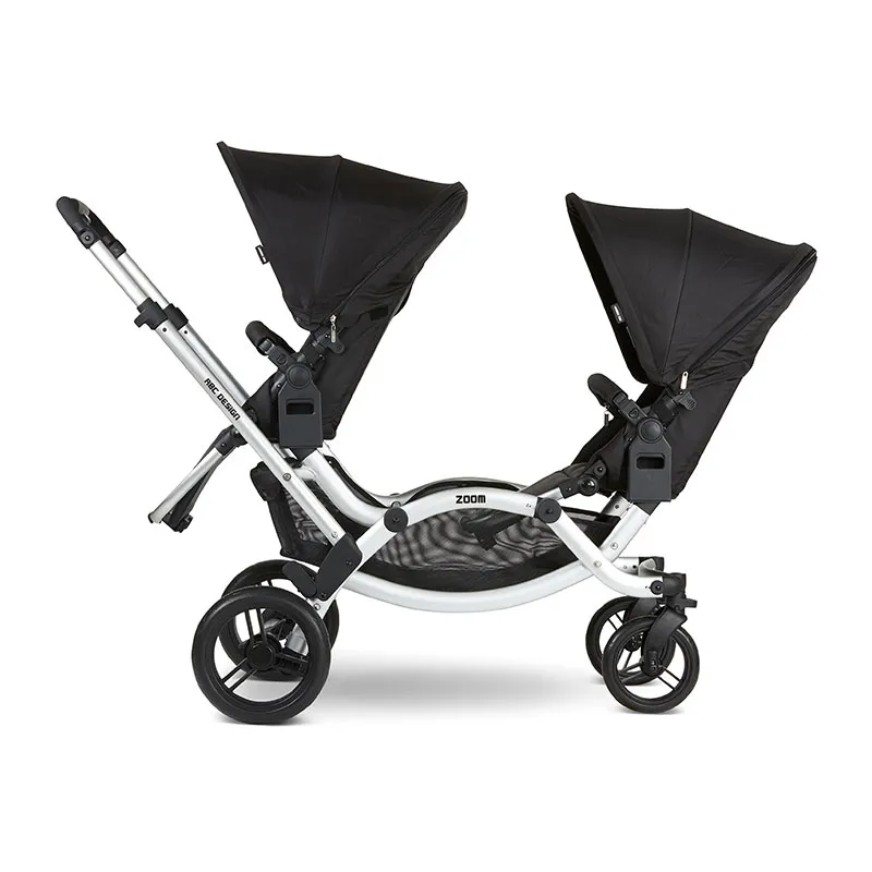 Duo Poussette Jumeaux Zoom + 2 Cosy Tulip + Adaptateurs Black - 0m+-7