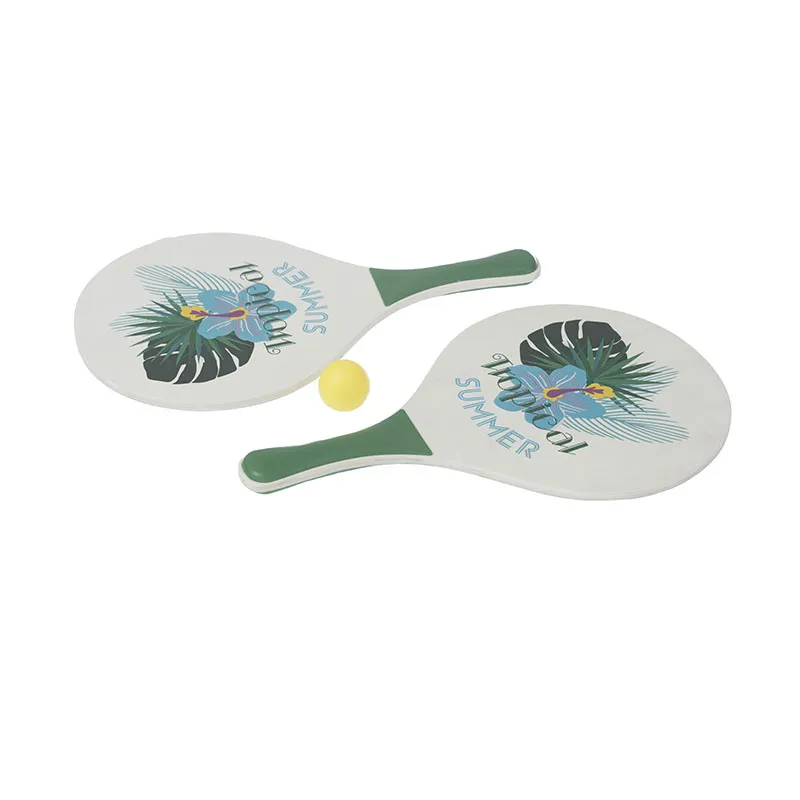 Raquettes de plage Bois + Balles Aléat. - 2pcs-6