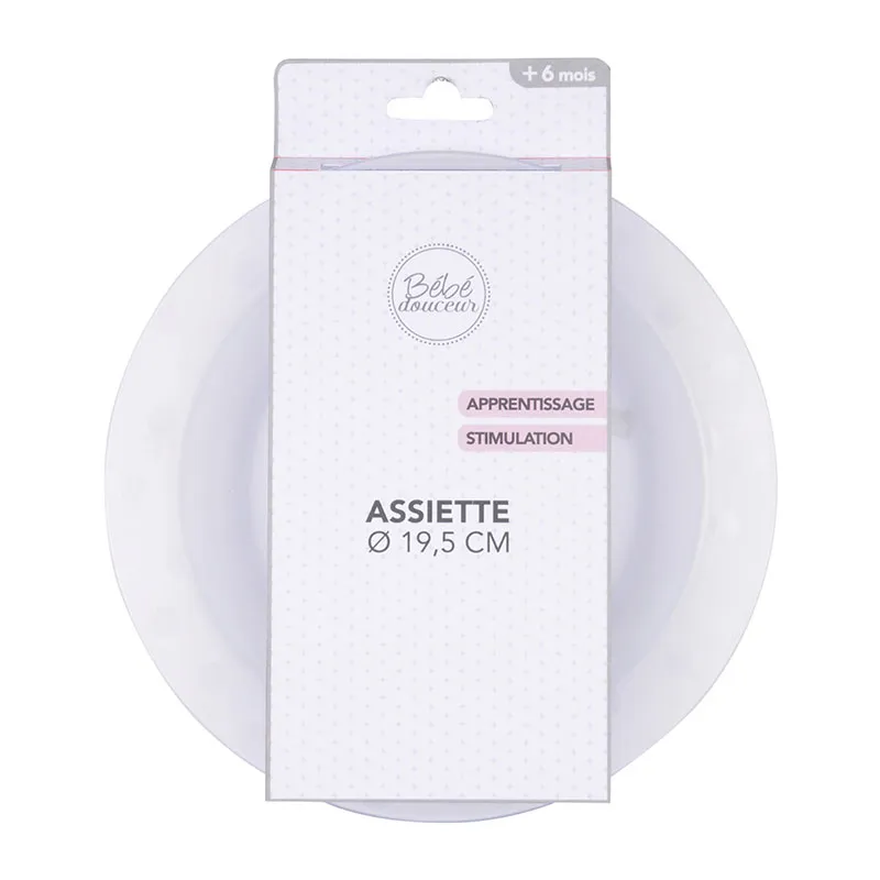 Assiette plastique pour Bébé Blanc - ø19,5cm-1