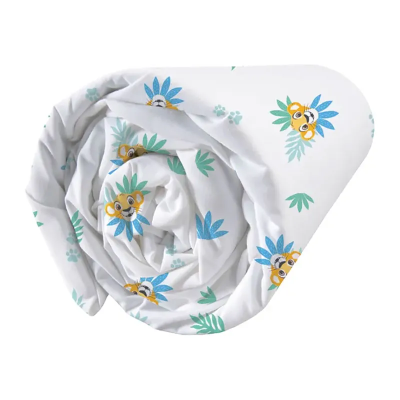 Drap-H. Coton Le Roi lion Blanc/Bleu Bonnet 25cm - 90x190cm-1