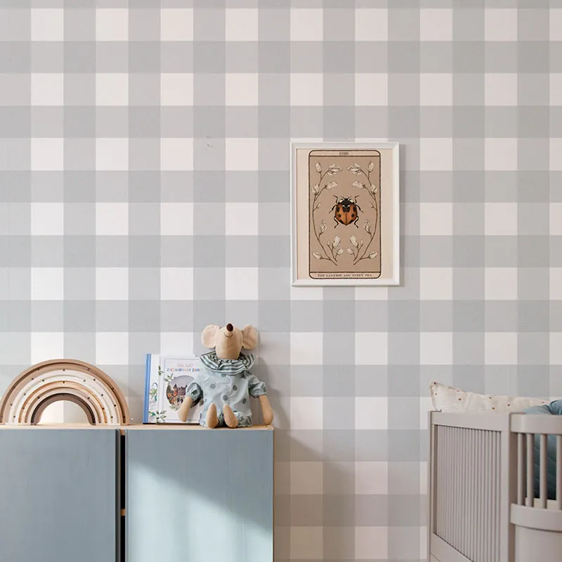 Papier peint Vichy Gris - 50x280cm-1