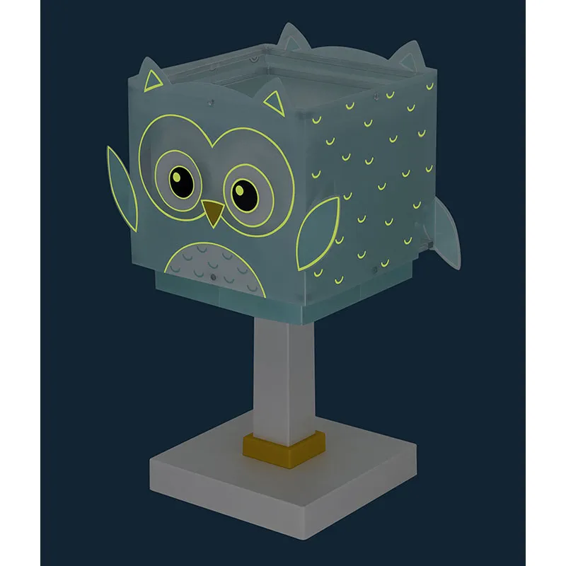 Lampe de chevet Hibou Bleu - 14x18,5x30cm-3