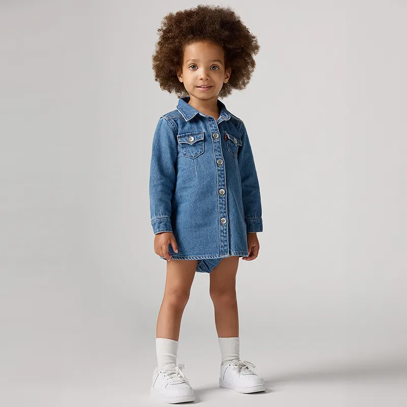 Robe en jean + bloomer Bébé western - Drew Me In-0