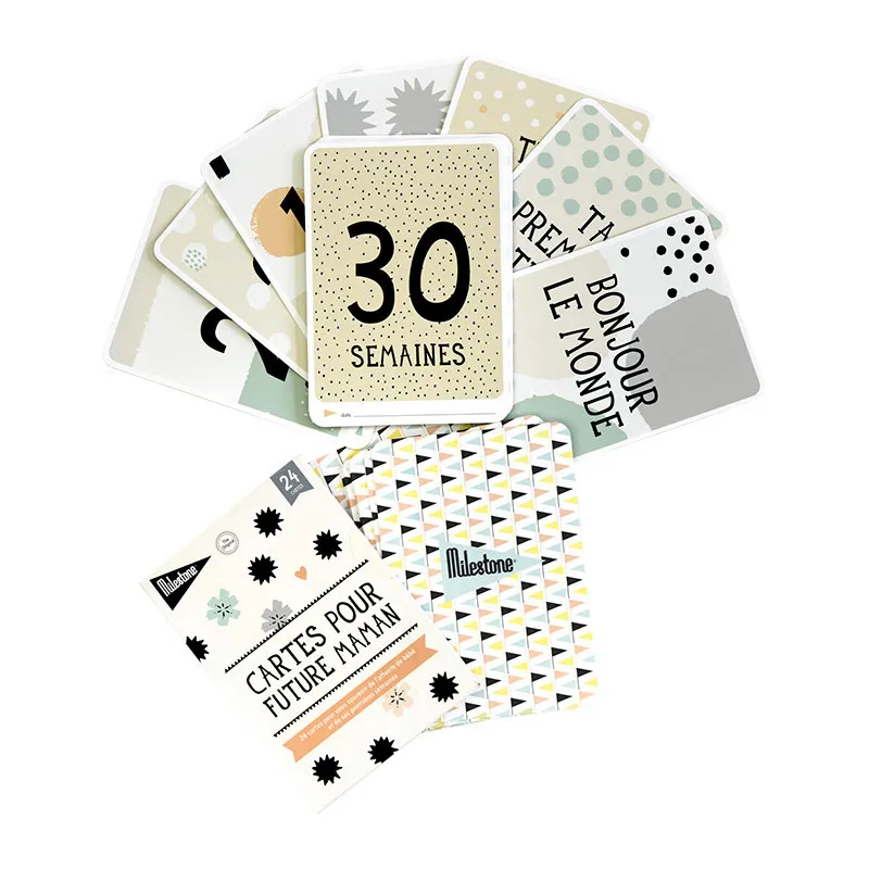 Coffret 24 Cartes Étapes pour future maman-2