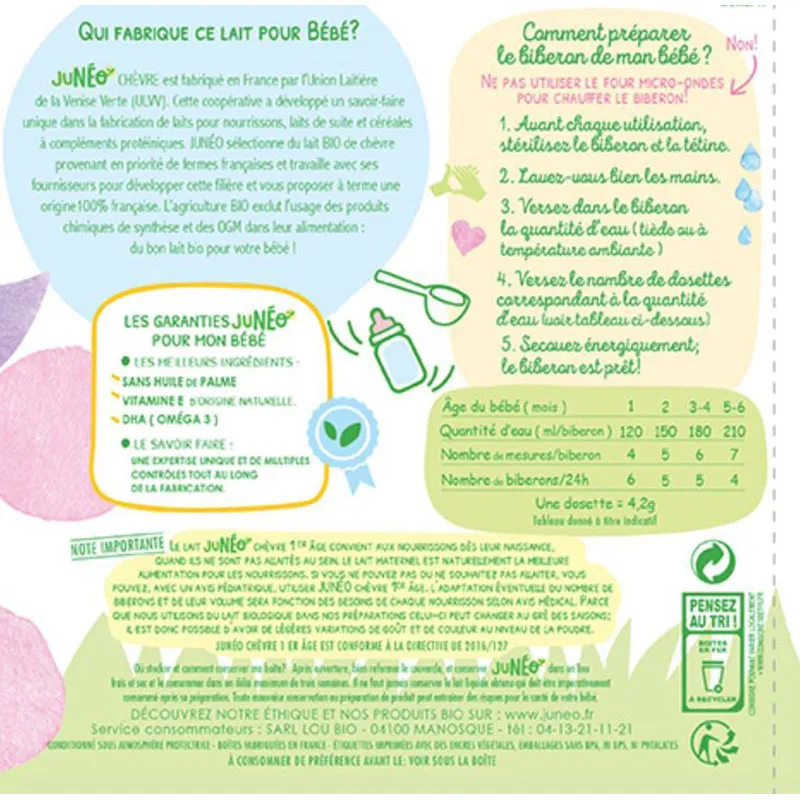 1 Boîte Lait infantile Chèvre 1er âge BIO - 800g-1