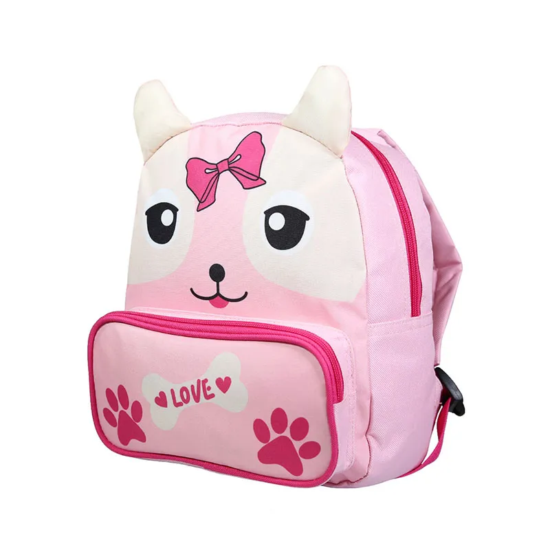 Sac à dos goûter maternelle Kids Chien Rose - 22x26cm-1