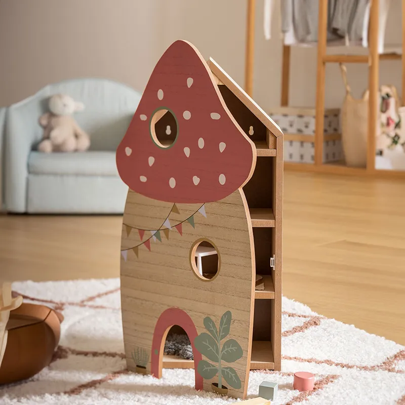 Jeu en bois Maison champignon - 33x19x60cm-1