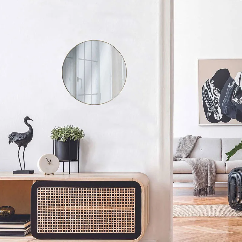 Miroir extra plat rond Doré - ø55cm-1