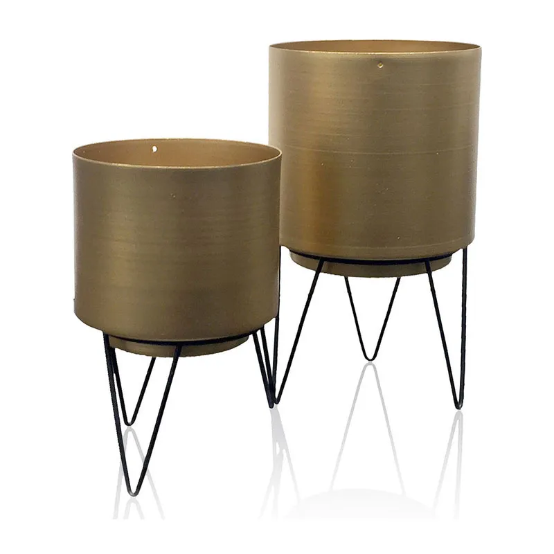 2 Pots de fleur pieds filaires - 13/11cm-0