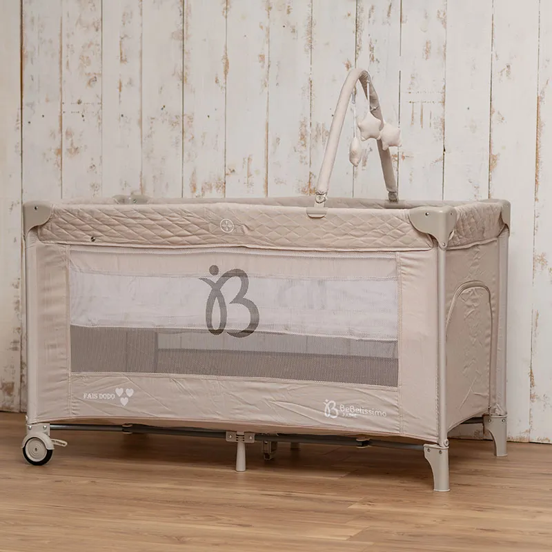 Lit parapluie avec table à langer & jouets Beige - 0m+-2