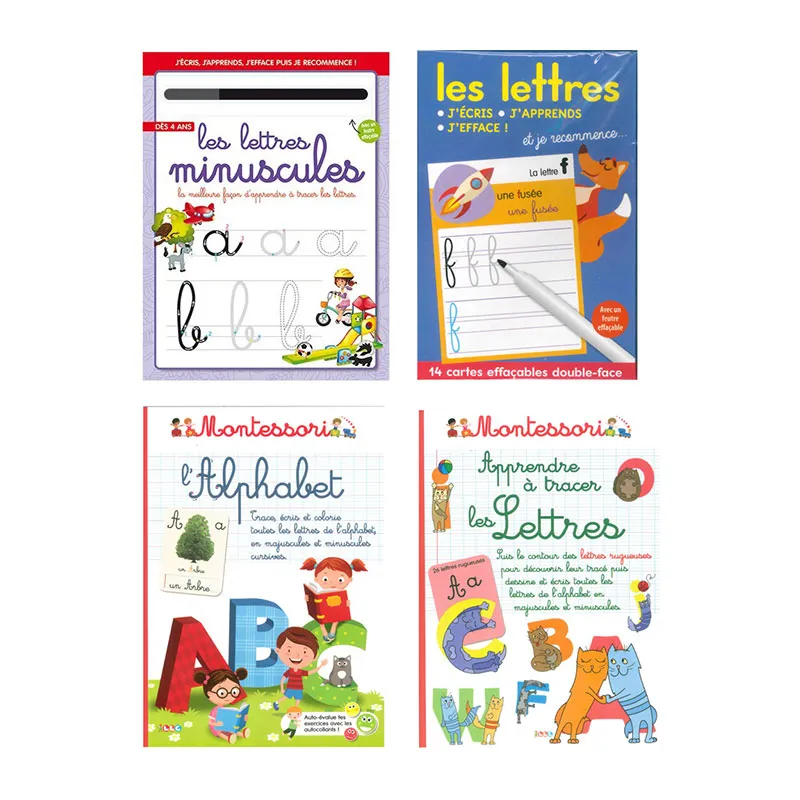 4 Livres Lettres/Alphabet/Majuscules - 3+-0