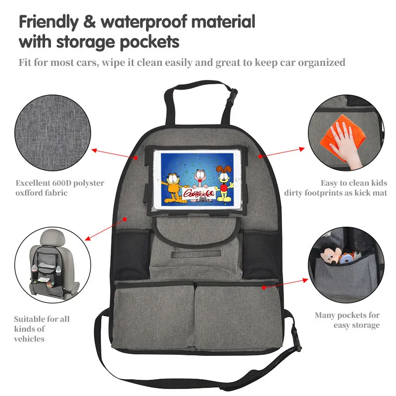 Organisateur pour Ipad voiture Deluxe 6 rangements - Gris-8
