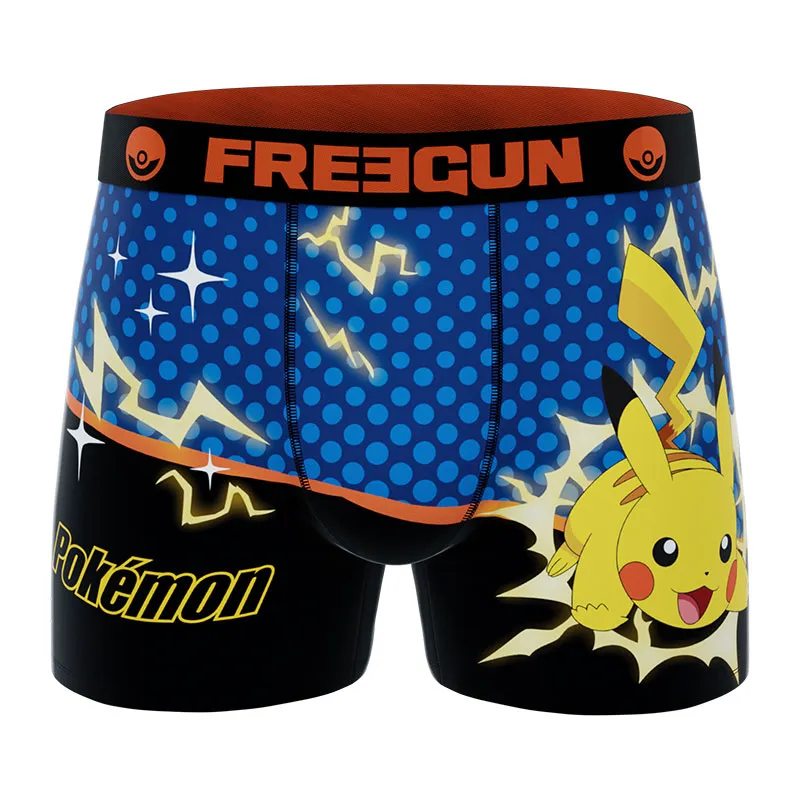 3 boxers enfant Pokémon Pikachu Pokeball - Orange/Jaune/Turquoise/Noir-2