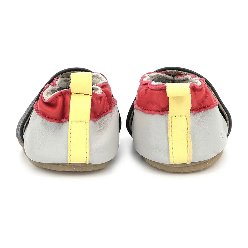 Chaussons cuir Semelle crêpe Pompier Nounours - Noir-3