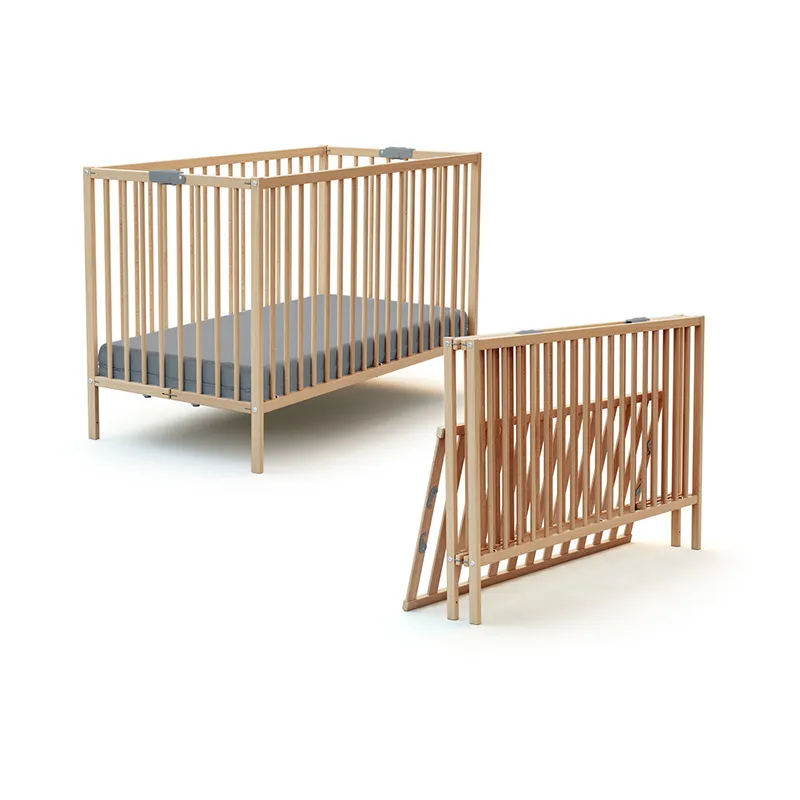 Lit Bébé pliant Webaby Hêtre - 60x120cm-0