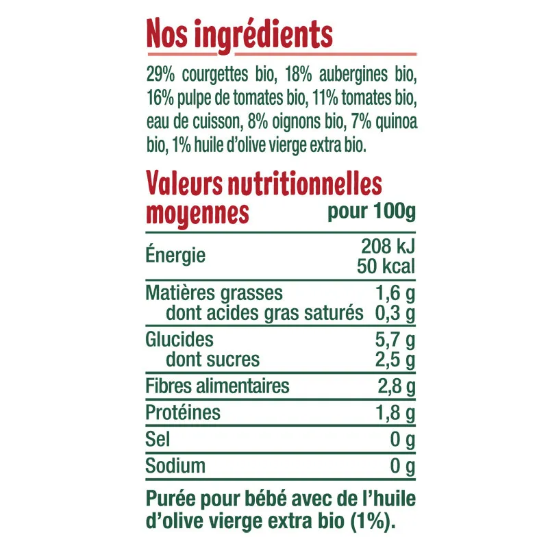5x190g Ratatouille Quinoa BIO - 6m+-2