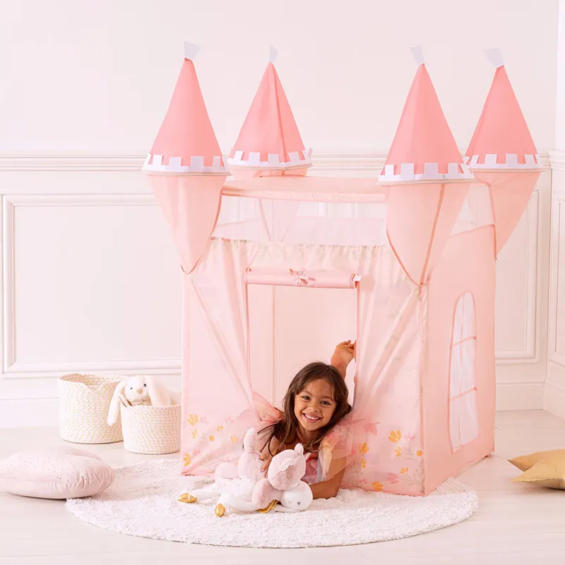 Tente PopUp Château princesse Rose - 130x78x78cm-0