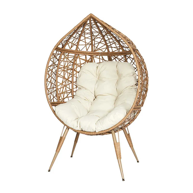 Fauteuil oeuf Marron/Blanc - 100x65x150cm-1