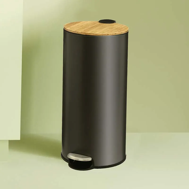 Poubelle Métal Noir - 30L-1