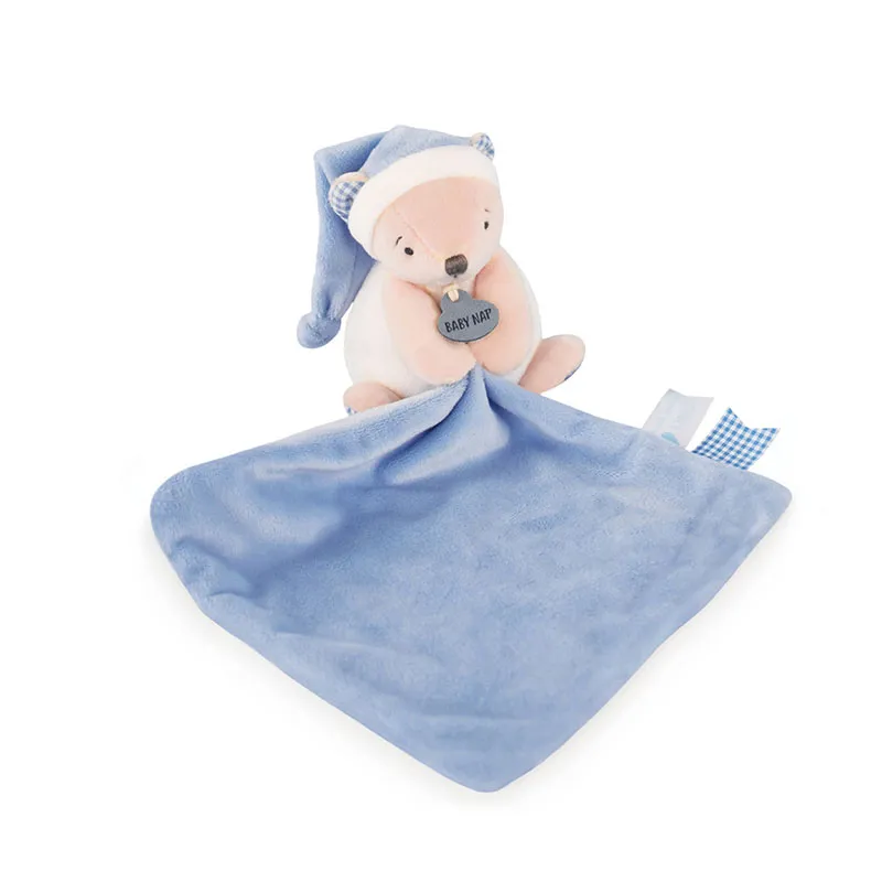 Doudou Peluche Ourson - Bleu-0