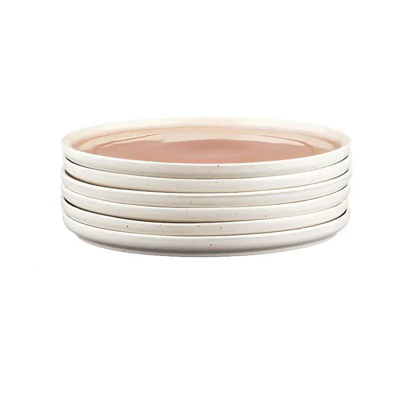 6 Assiettes Oxygen Rose poudré-3