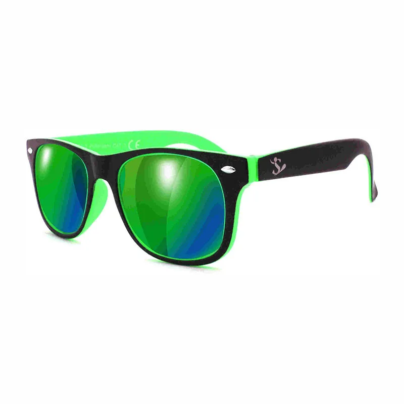 Solaires Polarisantes fumées flash Junior Cat.3 - Noir/Vert - KID RIDER - SUNNY-0