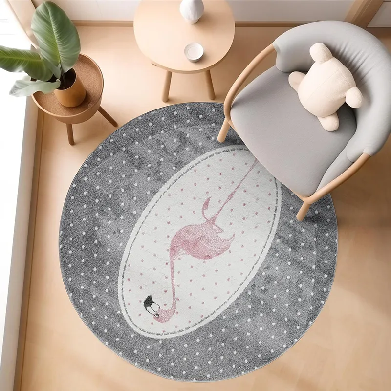 Tapis rond Flamant Rose - Plusieurs dim. dispos-0