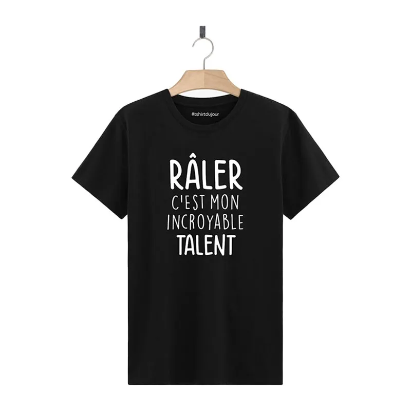 T-shirt Homme BIO Raler c'est mon incroyable talent - Noir-0