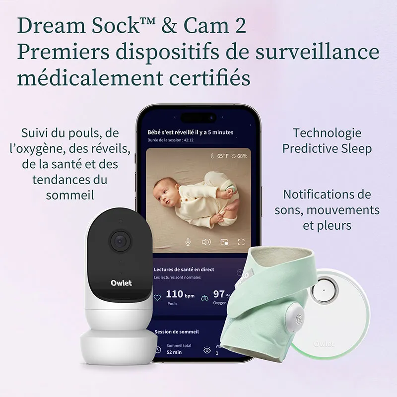 Babyphone Owlet Cam2 + Dream Sock - Menthe-1