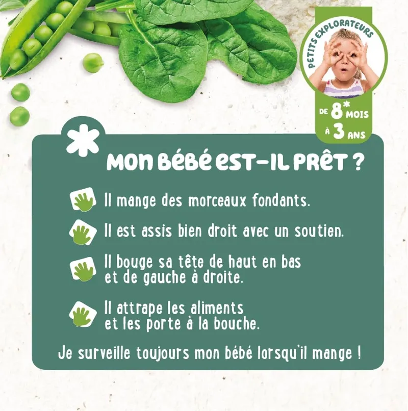 Pancakes Petit pois, épinard BIO - Dès 8M - 9 repas - 3x120g-3