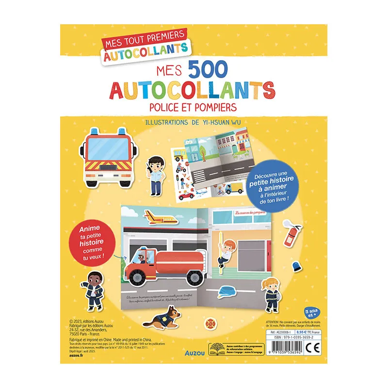 Mes 500 autocollants Police & Pompiers - 36m+-3