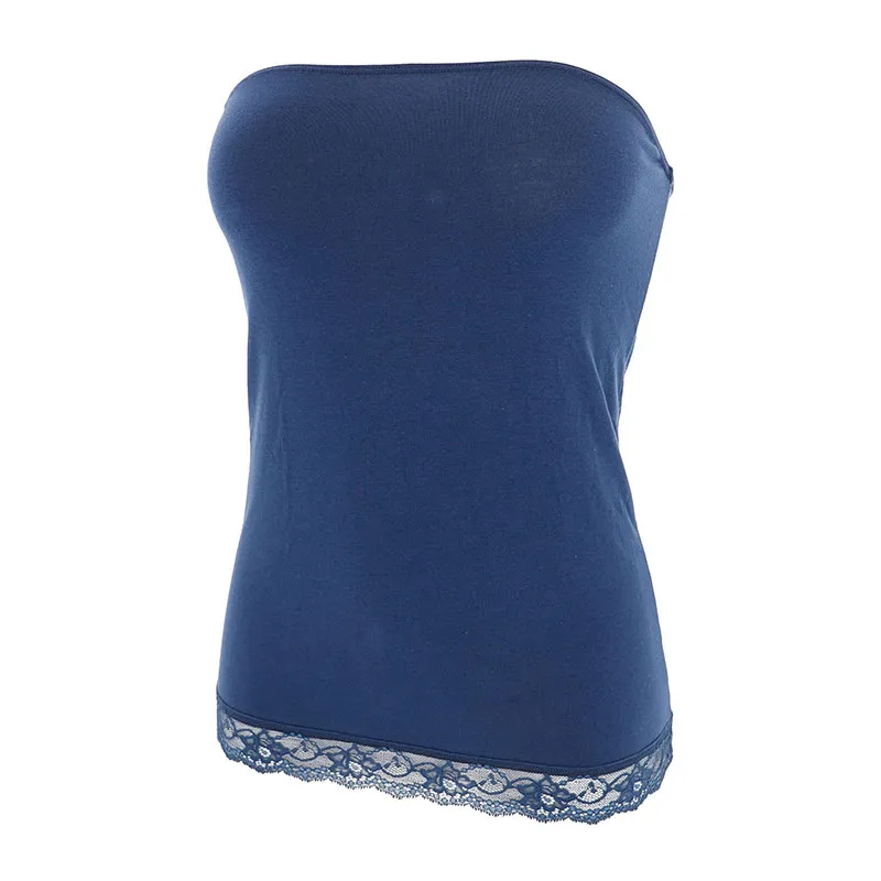 Top Bandeau dentelle - Bleu-2