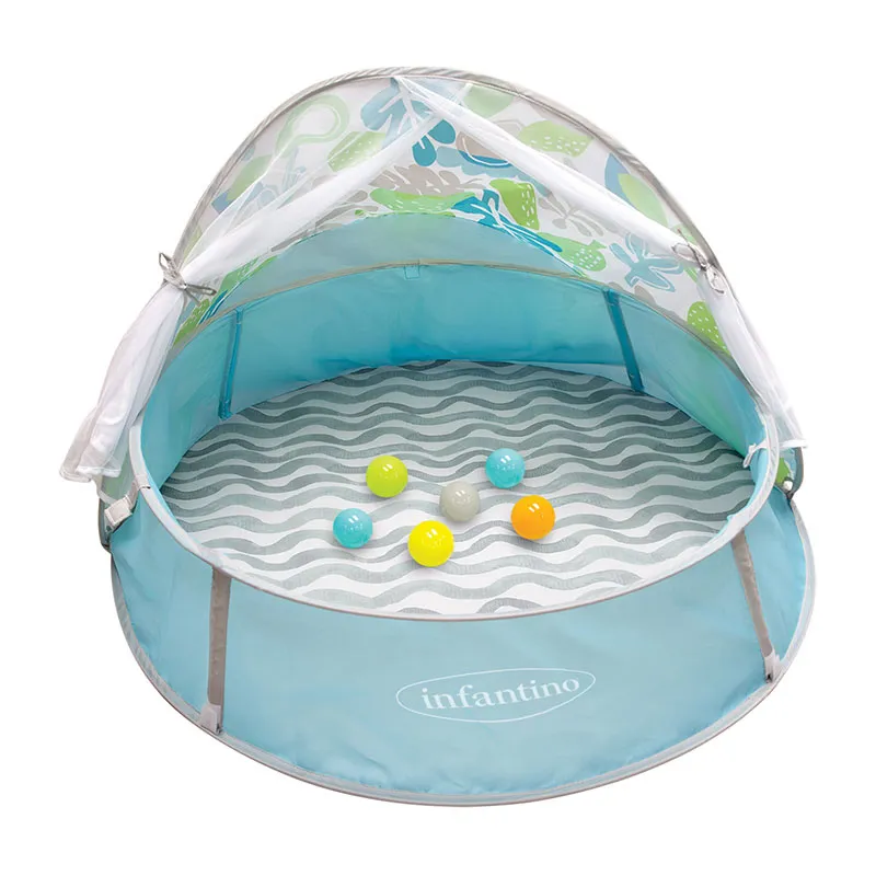 Aire de jeu 3en1 avec balles, canopy & moustiquaire - 6m+-6