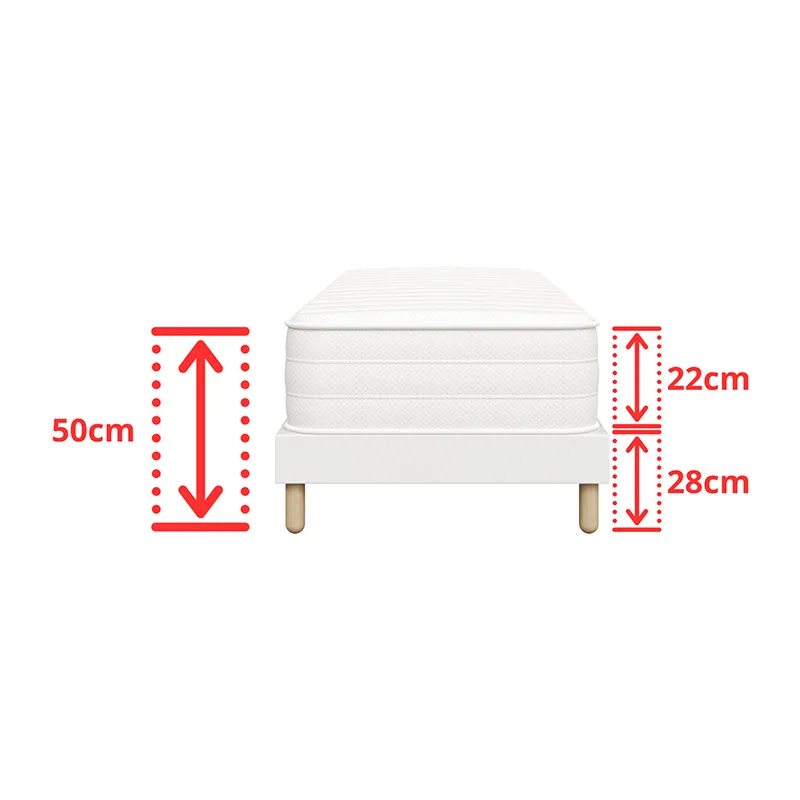 Matelas Mém. De forme ép. 22cm + Sommier tapissier Honfleur Enfant-3
