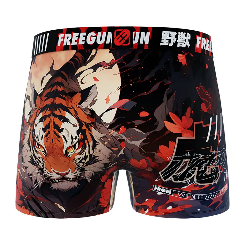 4 Boxers Garçon Manga Animals - Bleu/Rouge/Noir-0