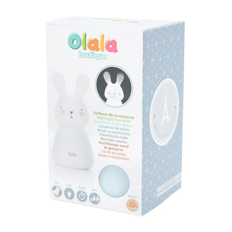 Veilleuse + Câble USB - Lapin Bleu-4