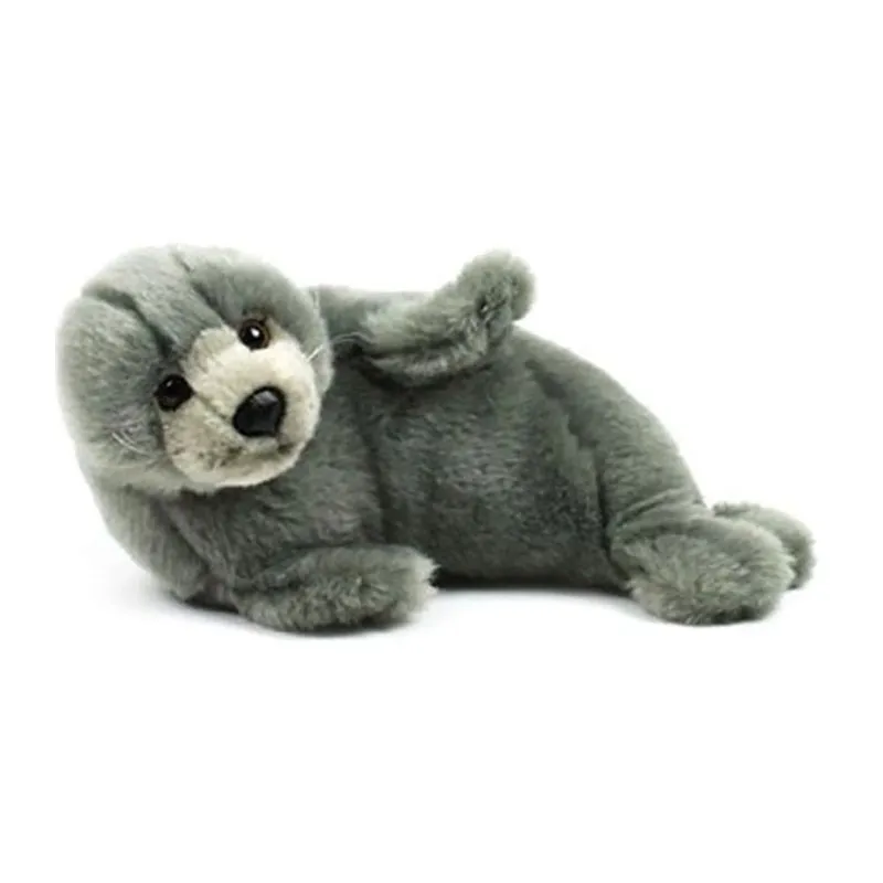 Peluche Phoque sur le côté Gris - 24cm-0
