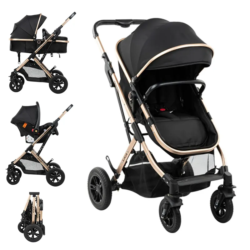 Poussette transformable 3en1 Kaia Noir - 0m+-0