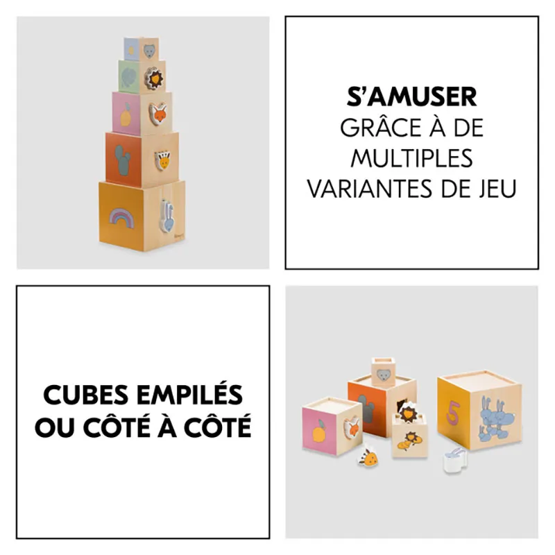 Cubes à empiler Bois - 12m+-4