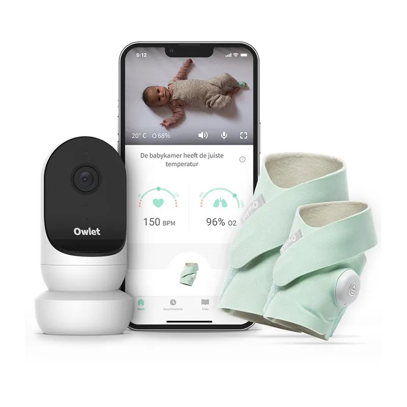 Babyphone Owlet Monitor Duo 2 Plus Smart Sock 3+Caméra HD 2 - Menthe-0