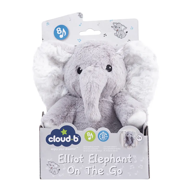 Peluche à bruit Elliot Elephant Blanc - 19x17x11cm-6