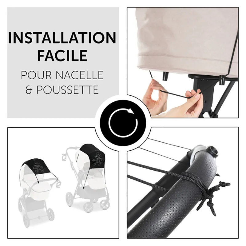 Poussette Compacte Travel N Care + Pare-soleil + Liner Mickey Mouse Noir - 0m+-12