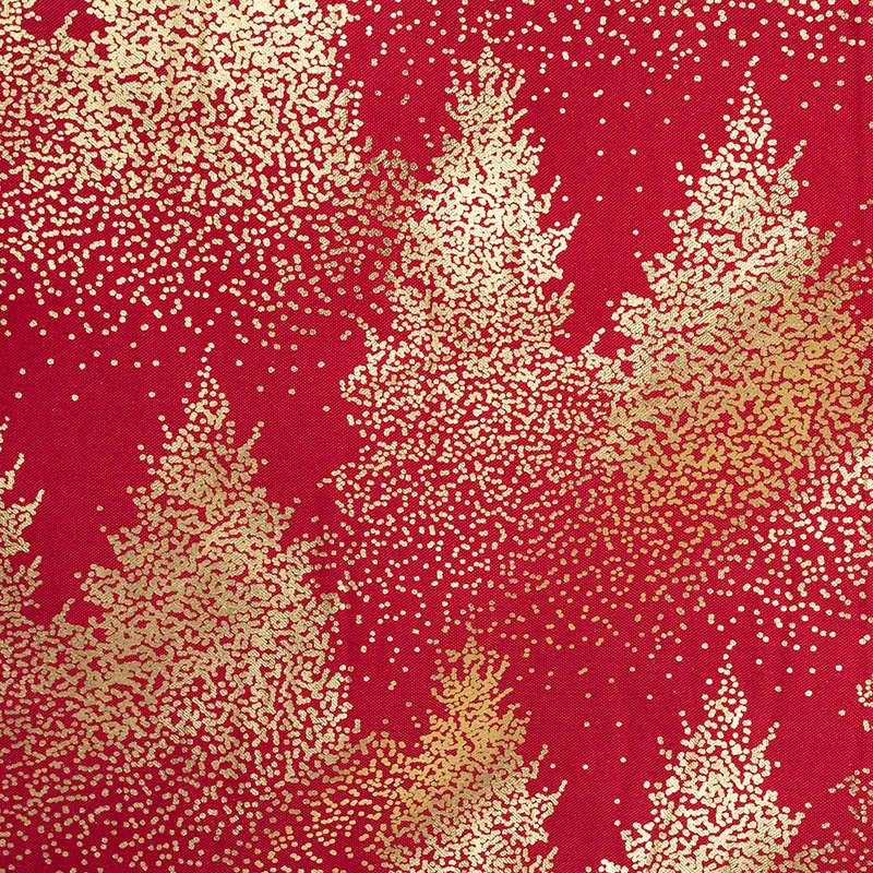 Nappe imprimée sapin Rouge/Doré - 140x360cm-1