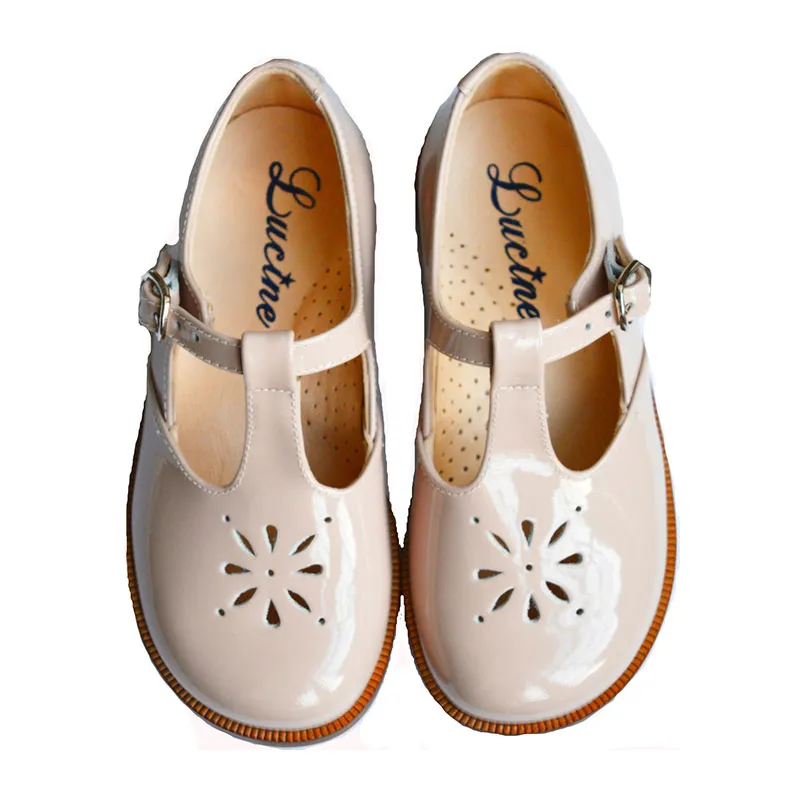 Chaussures Salomé RESISTANTES à boucle Alma - Cuir vernis Rose Nude-0