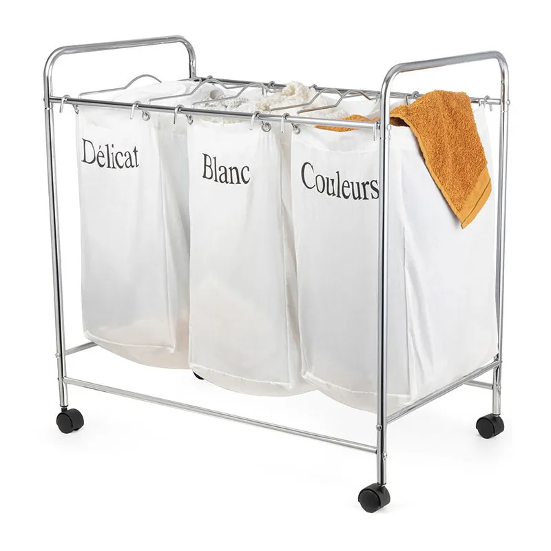 Chariot à linge triple Nova - 74x45,5x75cm-2