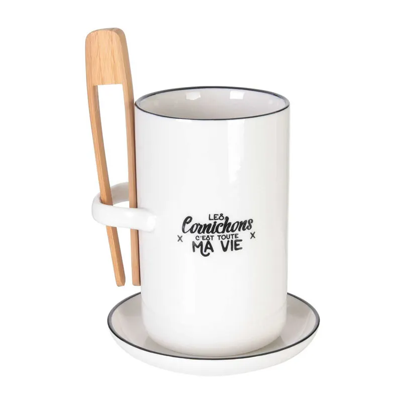 Pot à cornichon av. Soucoupe & Pince - 600ml-0