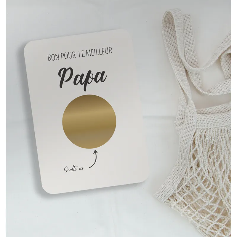 Carte à gratter A6 - Bon pour Papa-3