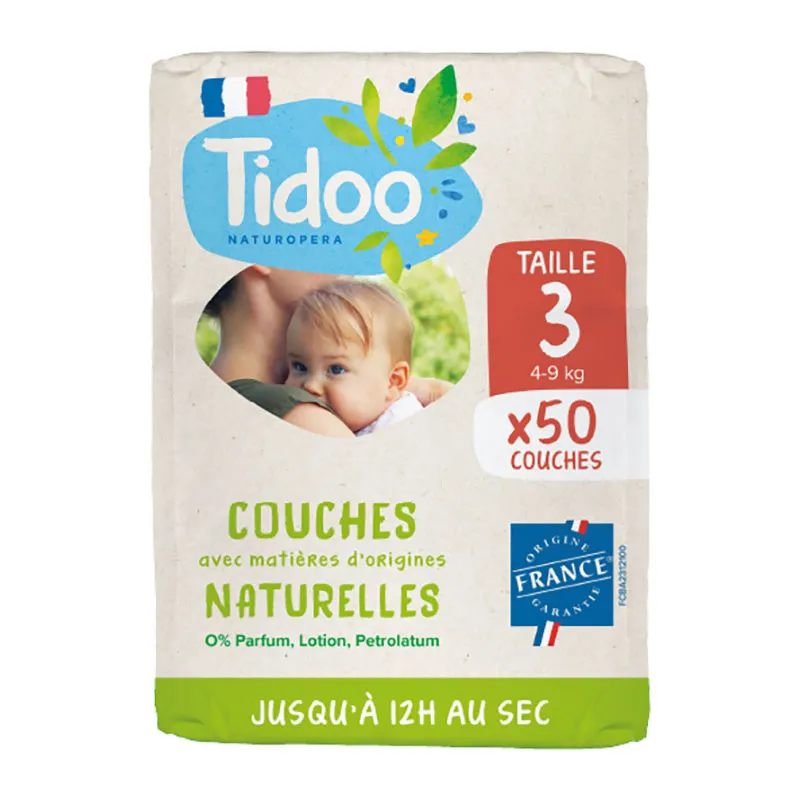 NEW Couches écologique voile naturel T.3/4-9kg - 3x50-4